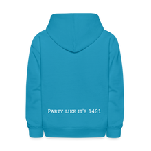 Load image into Gallery viewer, Taino Varsity Kids Hoodie - turquoise