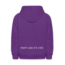 Load image into Gallery viewer, Taino Varsity Kids Hoodie - purple