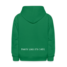 Cargar imagen en el visor de la galería, Taino Varsity Kids Hoodie - kelly green