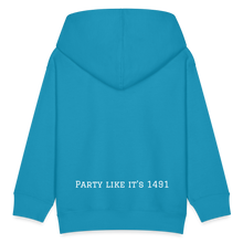 Cargar imagen en el visor de la galería, Taino Varsity Kids Hoodie - turquoise