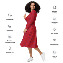 Load image into Gallery viewer, Guabancex Long Sleeve Midi Dress